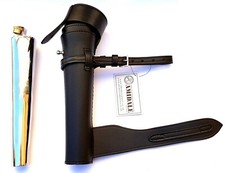 SADDLE HIP FLASK STAINLESS STEEL BATON FLASK WITH LEATHER CASE FOX HUNTING BNWT