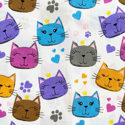 Polycotton fabric cute - -,