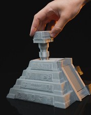 Pyramid Riddle Puzzle Box 3D Print, Secret Compartment, Assembled PLA