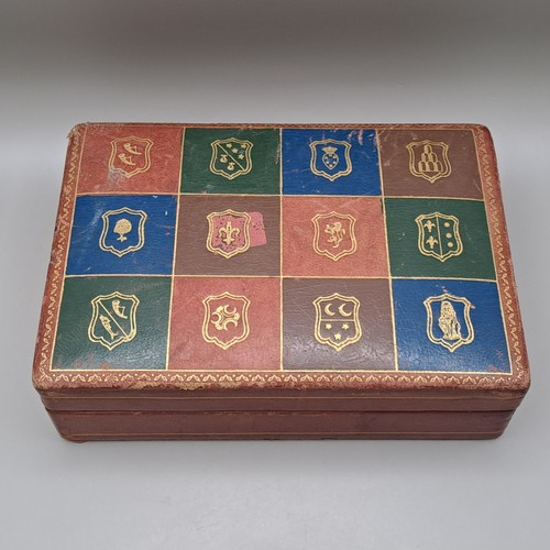 Antique leather playing card - leather,