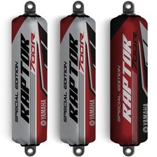 Burgundy & Grey Shock Covers for Yamaha Raptor YFM700R [Special Edition] (Set 3)