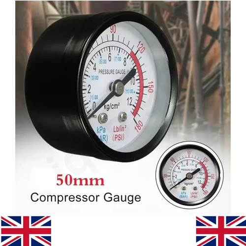 50mm thread 0 - 1/4, 0-180psi