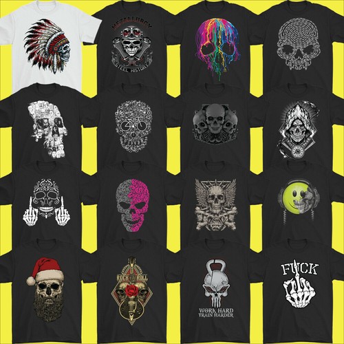 Skull shirt mens biker - t-shirt,