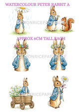 A4 LASER PRINTED RICE PAPER DESIGN.WATERCOLOUR  PETER RABBIT  SEE PIC
