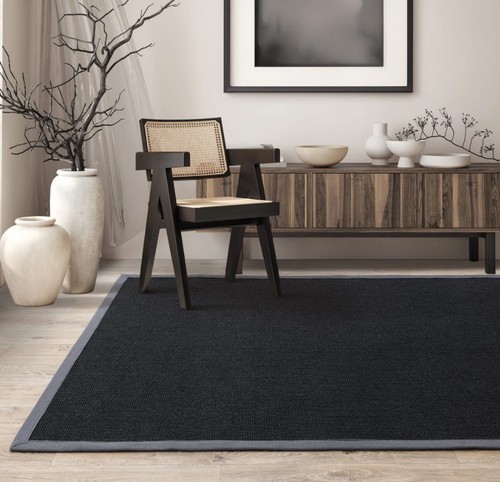 Sisal rug black large 100 - large, 100%