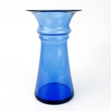 Holmegaard Glass Vase HARMONY Michael Bang Design 1989 Blue Denmark 16cm