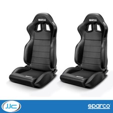 2 x Sparco R100 Sky Faux Leather Performance Reclining Car Seats (Black)