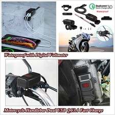 Motorcycle Handlebar Dual USB