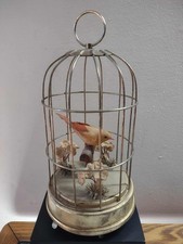 Schmid Bros Mechanical Music Box Bird in a Cage "Oh What a Beautiful Morning"MCM