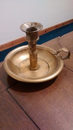 Old brass candlestick - brass,