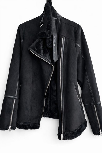 Very black faux shearling - very,