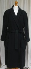 Vintage SHE oversized wool belted trench black Midi coat overcoat size M 12 14