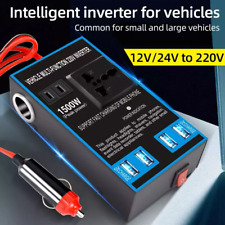 Car Power Inverter Converter Adapter DC 12V to AC 240V 4 USB Socket Wave 1500W