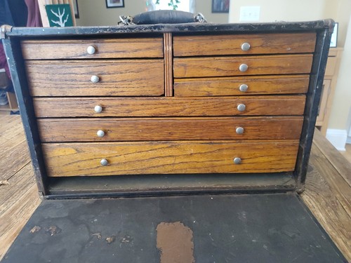 Antique oak wood drawer - oak,