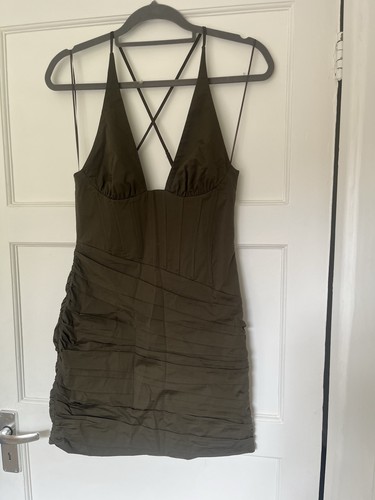 Zara khaki mini dress - khaki,