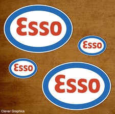 ESSO Oil Classic Car STICKERS x4 with FREE POSTAGE. Various Sizes