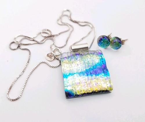 Dichroic glass pendant - dichroic, &