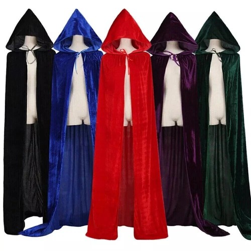 Adult velvet hooded robe cloak - adult,