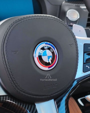 1x 45mm Car Steering Wheel Badge Emblem Sticker Auto for BMW Heritage 50th