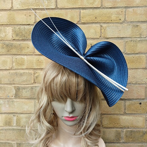 Navy blue cream - navy, fascinator