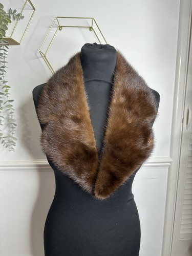 Vintage real fur collar brown - vintage,
