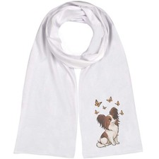 'Papillon Dog & Butterflies' Lightweight Scarf / Wrap (SC00039519)