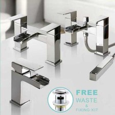 Waterfall Bathroom Taps Chrome