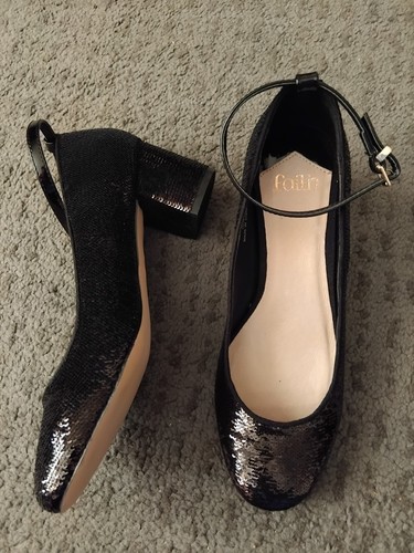 Ladies faith black sequined - black,