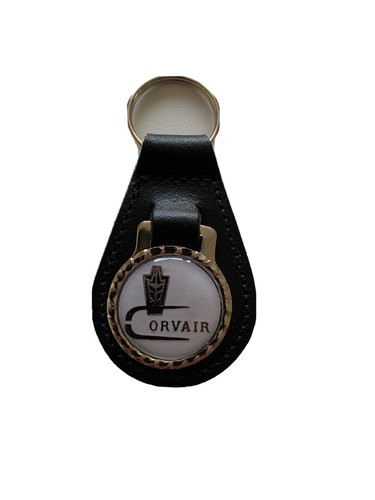 Black leather keyring - black, fob