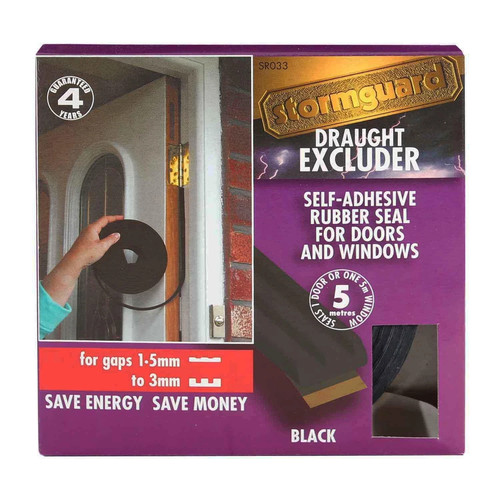 Black epdm draught - 5m,