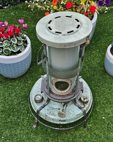 Vintage blue flame heater - vintage,