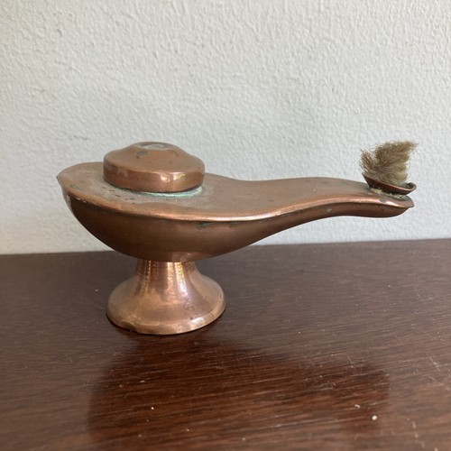 Vintage brass oil lamp - vintage,