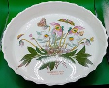 PORTMEIRION BOTANIC GARDEN CHRISTMAS ROSE LARGE 11" FLAN QUICHE DISH NEW