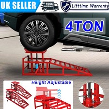 4 ton Hydraulic Car Ramps 2PC Heavy Duty Garage Auto Van Bottle Lift Jack Ramp
