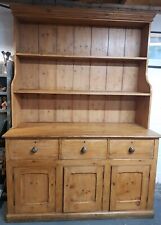 Antique Pine Kitchen Dresser Housekeepers Cupboard Plate Rack Freestanding