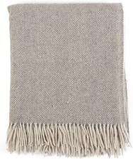 Grey Herringbone Wool Blend