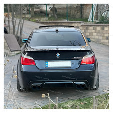BMW E60 E61 rear diffuser twin dual exhaust for m tech m sport bumper ABSplastic
