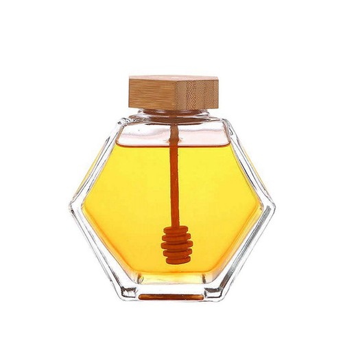 1pc hexagon glass honey - 1pc,