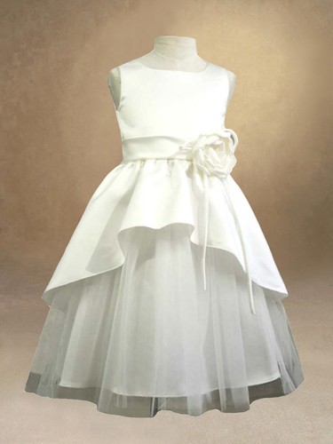 Ivory girls flower dress - ivory,