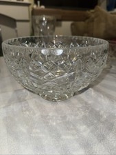 Lead Crystal Diamond Cut Glass Rose Bowl