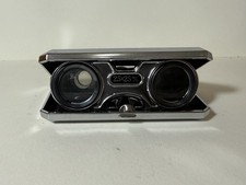 Vintage Opera Glasses Binoculars 2.5x25mm Chrome Folding Case with Green Coated