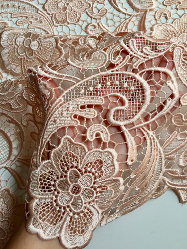 Maggie blush peach - blush, guipure