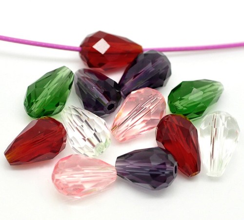 Glass teardrop beads - beads, mixed