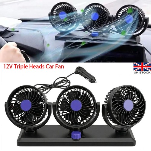 Portable 12v car fan heads - fan, 3