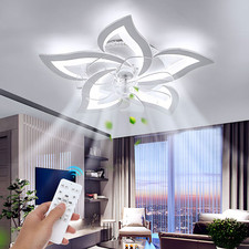 OYAJIA LED Ceiling Fan Light 72W Dimmable Chandelier 6 Speed With Remote Control