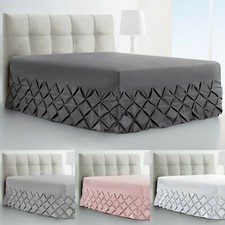 Extra Deep Fitted Pintuck Valance Sheet 100% Egyptian Cotton Bed Sheets All Size