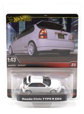 1:43 Hot Wheels Premium 2025 Real Riders JCN65 Honda Civic Type R EK9 White