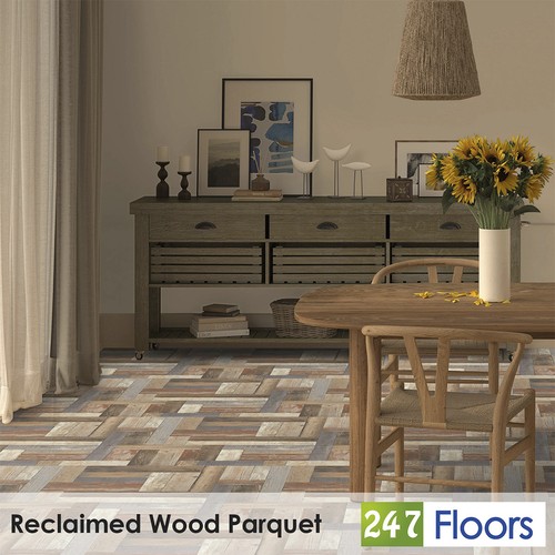 Reclaimed wood parquet effect - reclaimed,