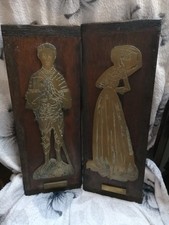 Pair of Brass Rubbing Plaques