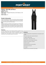 Portwest PW243 - PW2 Bib and
